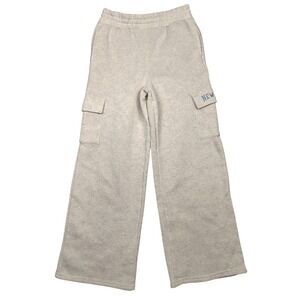 Violet Skye Cargo Sweatpants Girls L 10/12 Oatmeal New York‎ Wide Leg Fleece